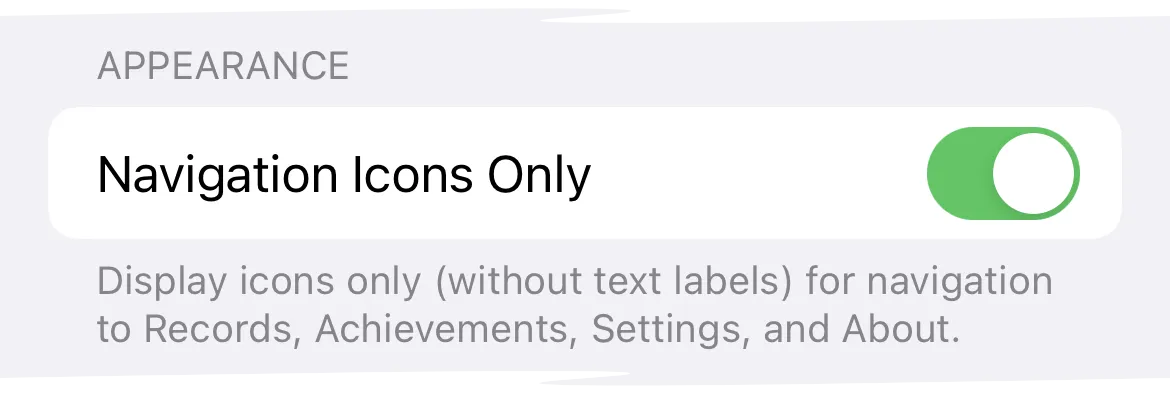 The Navigation Icons Only setting