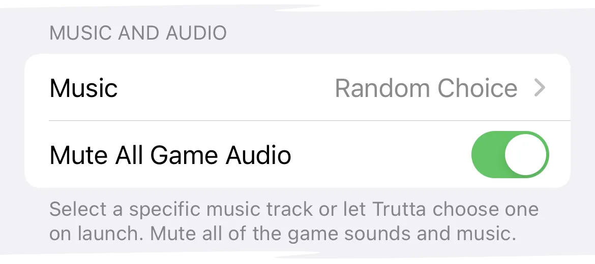 The Mute All Game Audio setting